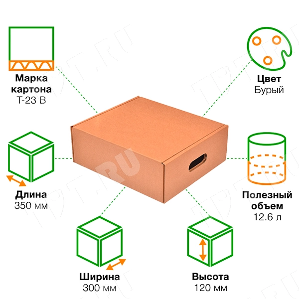 Короб КС-10 с ручками, 350*300*120 мм