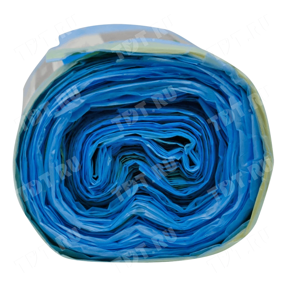 Мешки для мусора бытовые ПНД 60 литров с завязками, 60*70 см, 20 шт./рулон