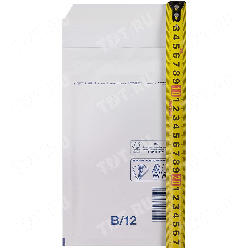 Белый крафт пакет с прослойкой, 14*22 см, B-12 (В/00)