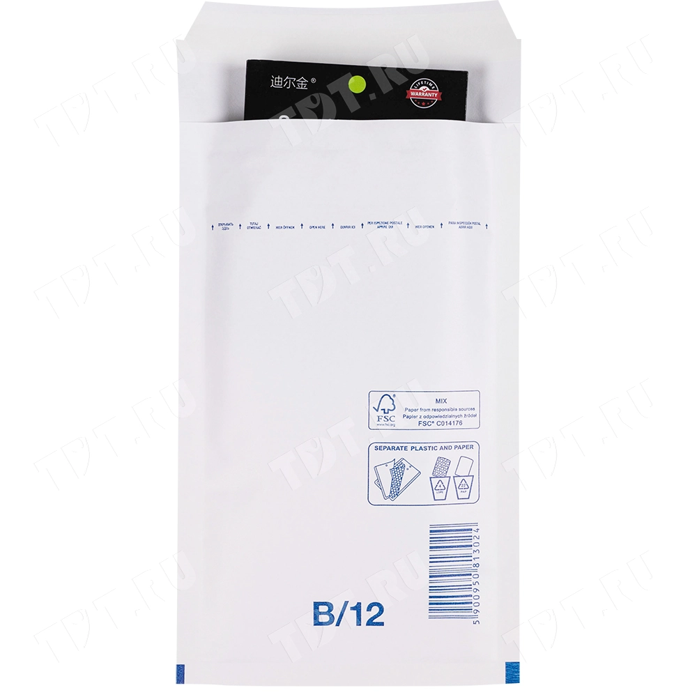 Белый крафт пакет с прослойкой, 14*22 см, B-12 (В/00)