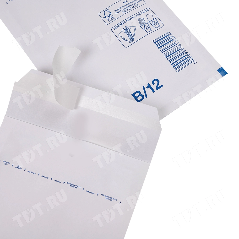 Белый крафт пакет с прослойкой, 14*22 см, B-12 (В/00)