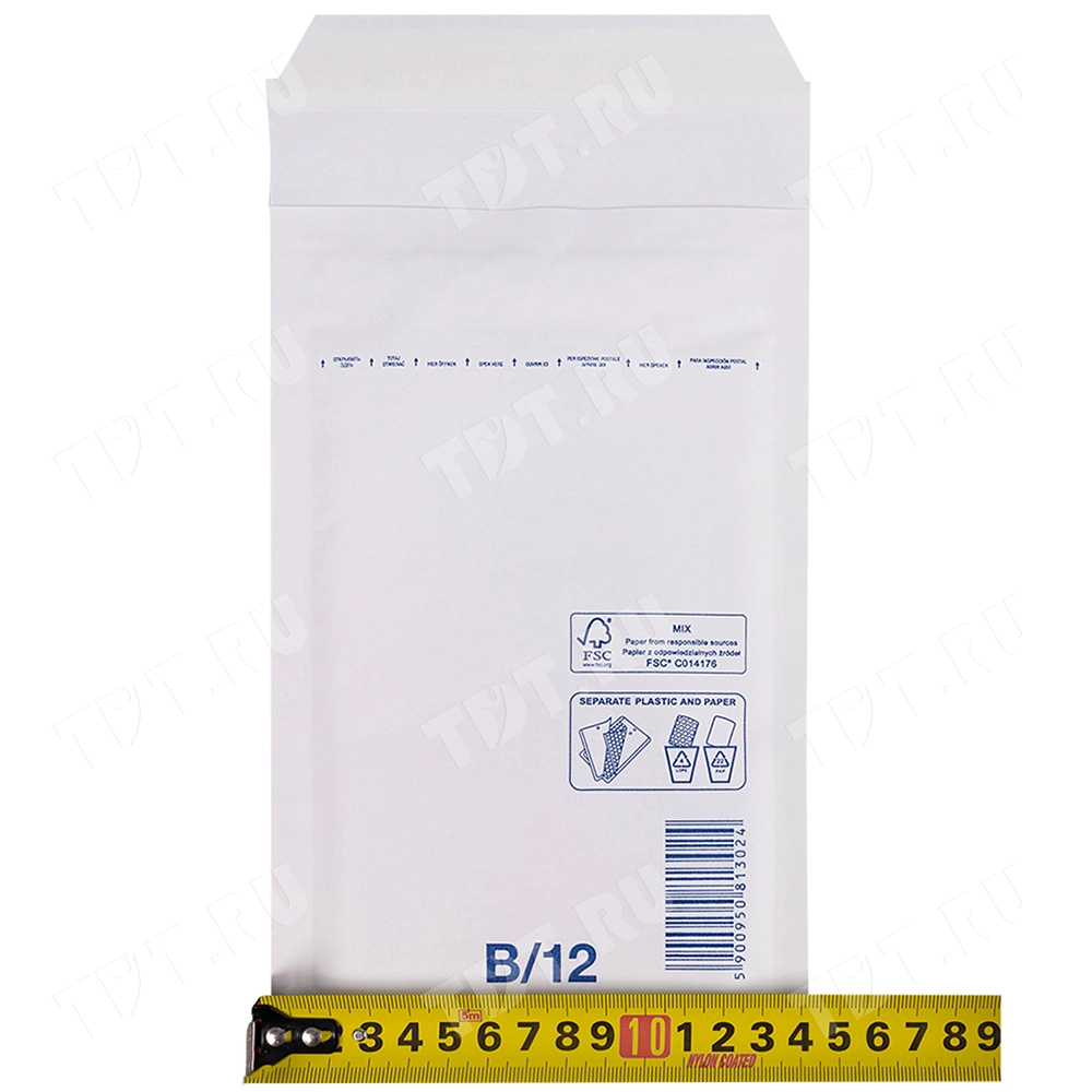 Белый крафт пакет с прослойкой, 14*22 см, B-12 (В/00)