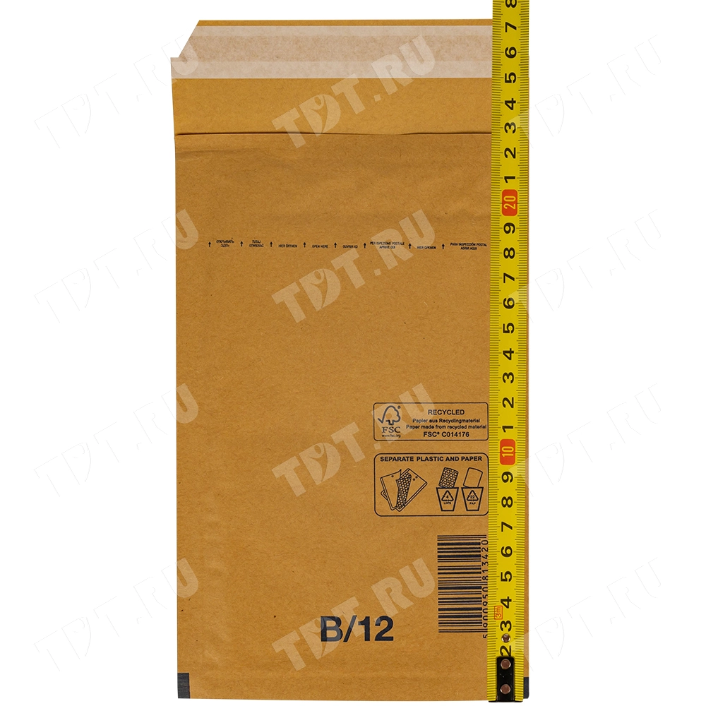 Бурый крафт пакет с прослойкой, 14*22 см, B-12-G (В/00)