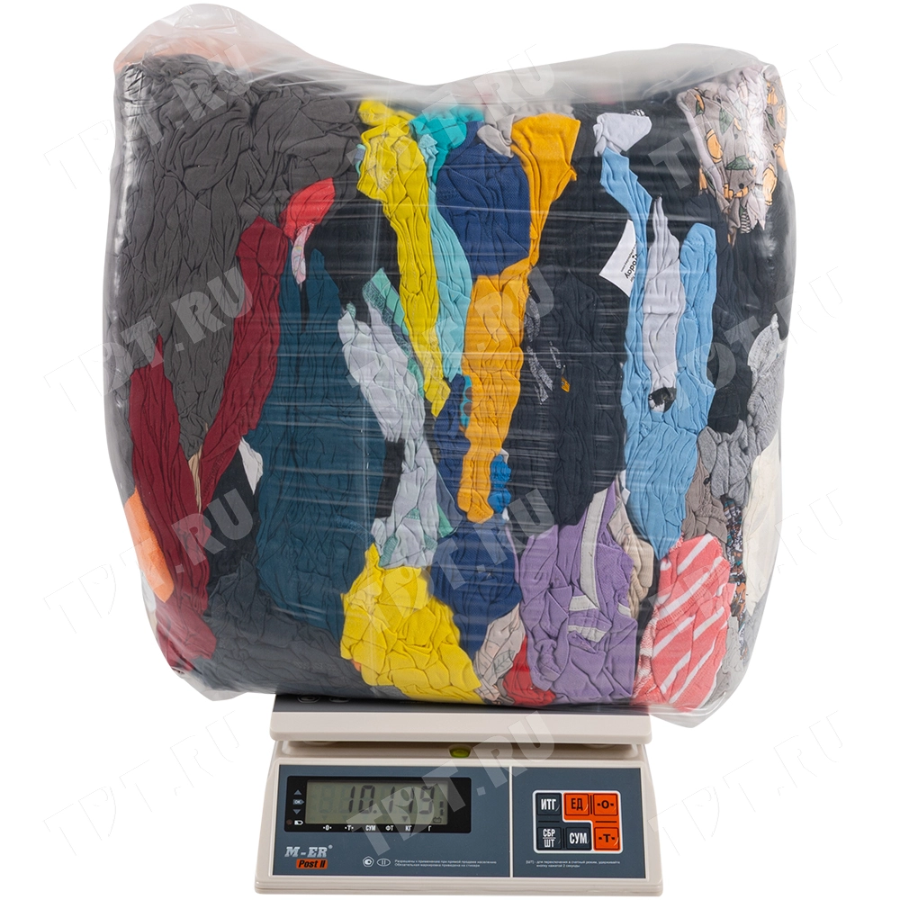 Трикотажная ветошь, цветная, 10 кг