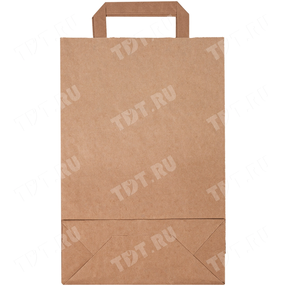 Крафт пакет с плоской ручкой, 70 г/м², 22*9*33 см