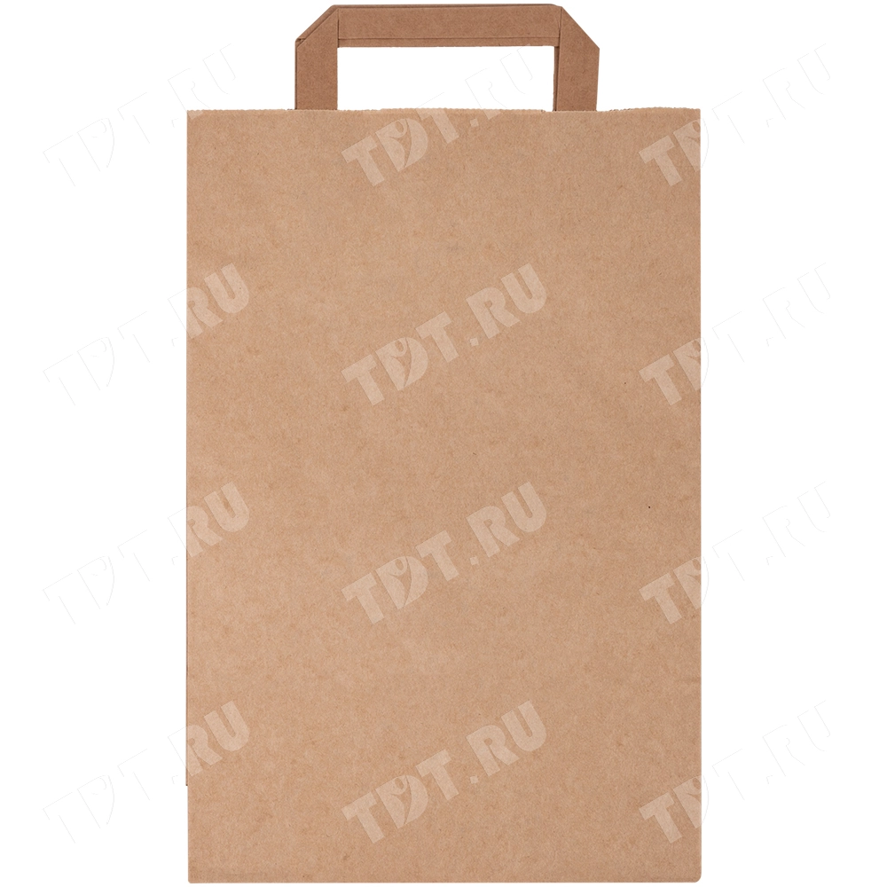 Крафт пакет с плоской ручкой, 70 г/м², 22*9*33 см