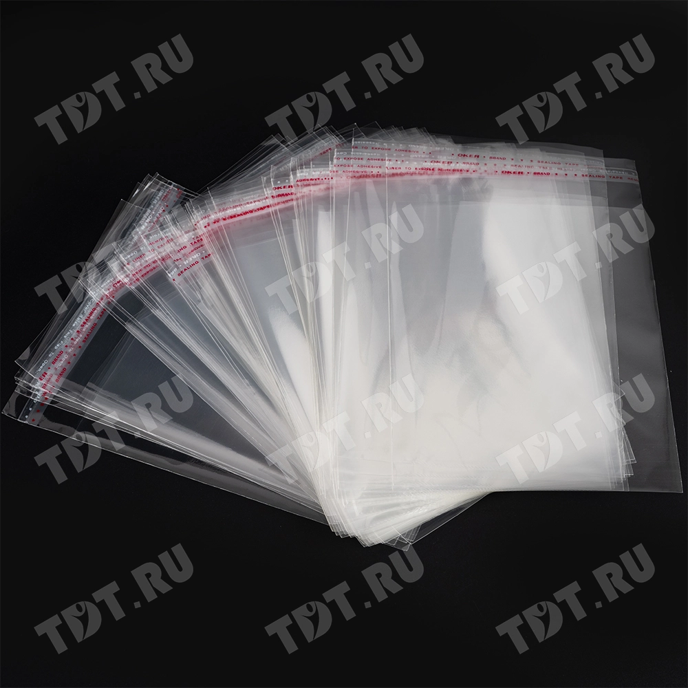 Прозрачный БОПП пакет с клеевым клапаном, 10*8 см, 100 шт.