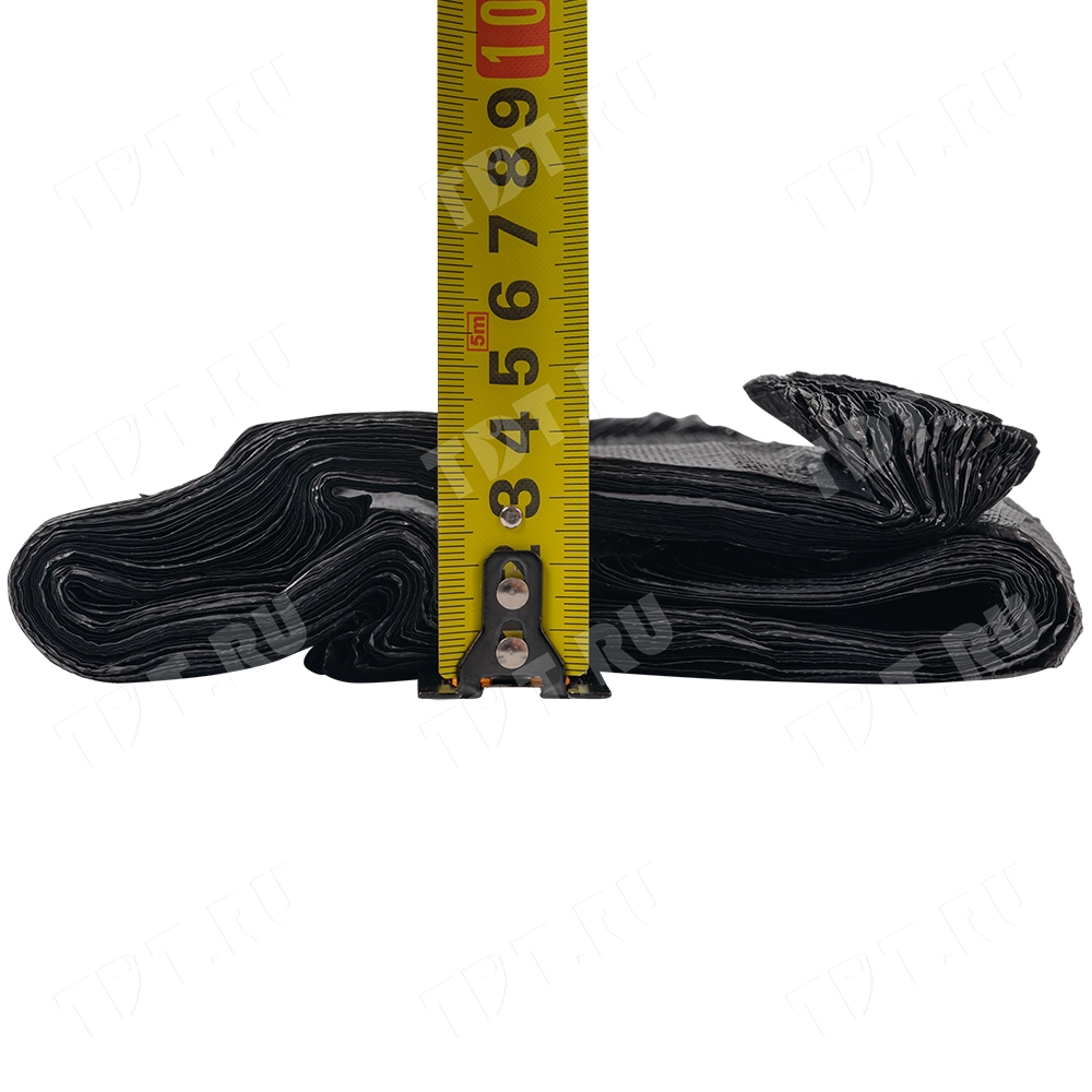 Черный пакет майка ПНД, 25+12*45см, 9 мкм, 100шт.