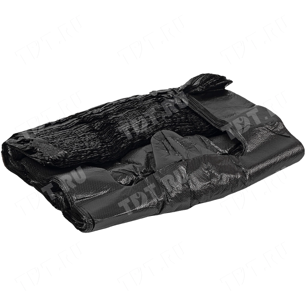 Черный пакет майка ПНД, 25+12*45см, 9 мкм, 100шт.