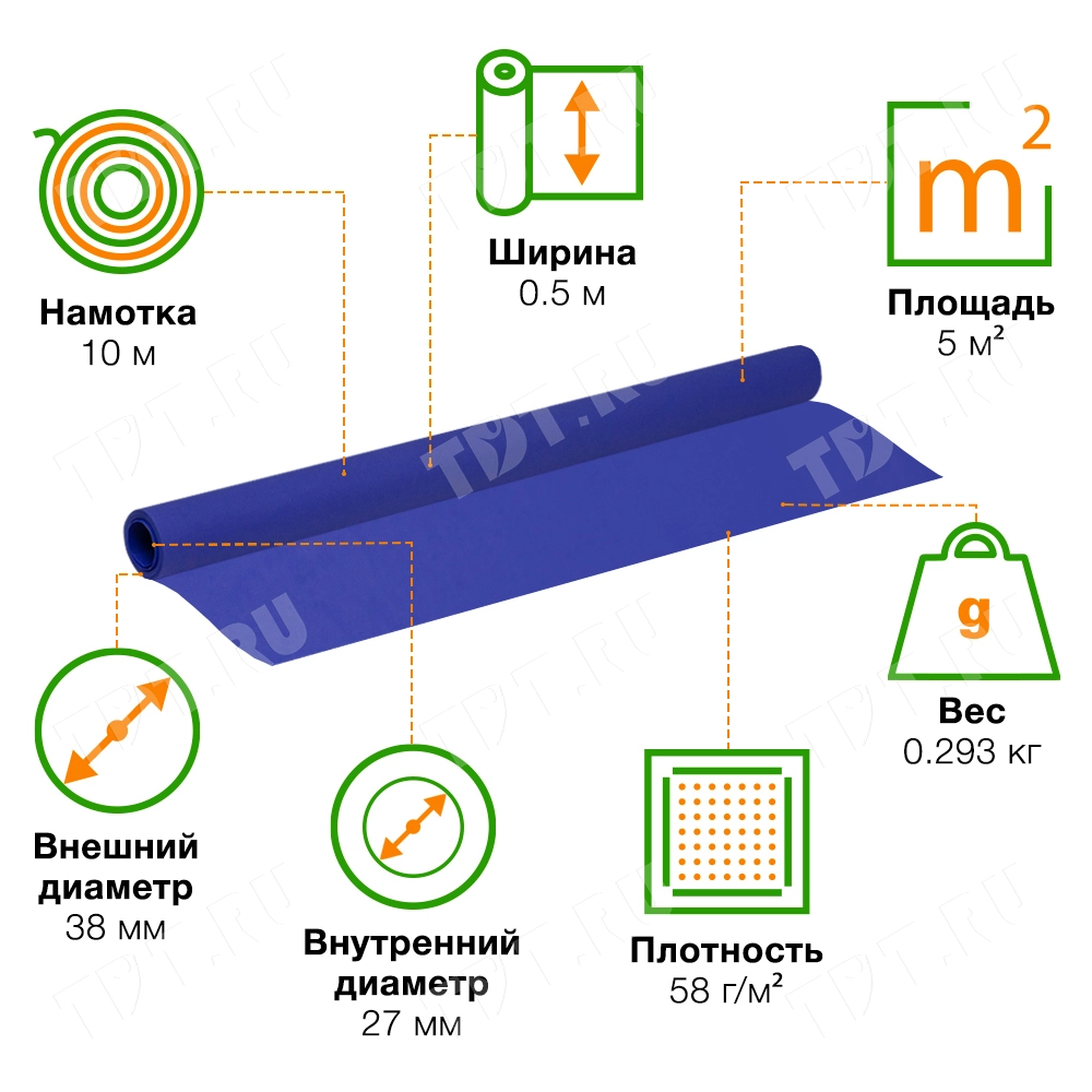 Фиолетовый пергамент, 10*0.5 м