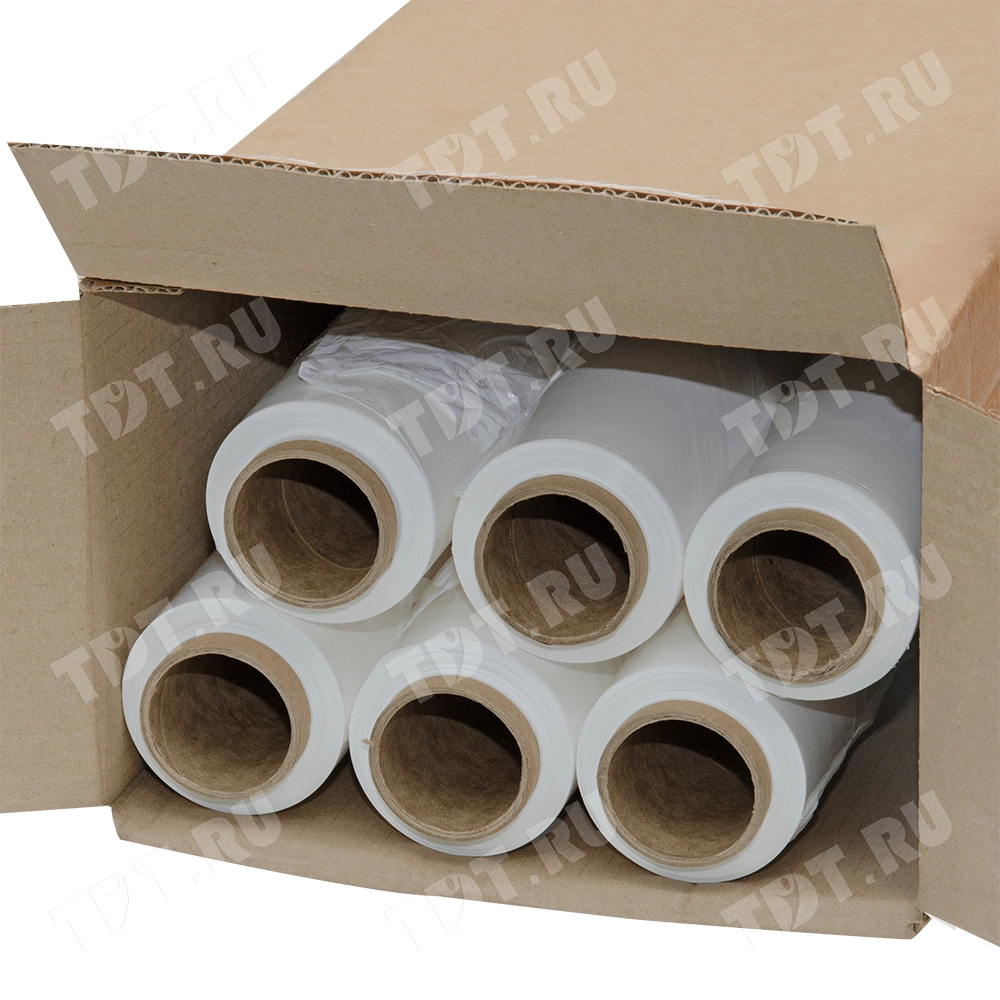 Стрейч пленка белая в рулоне, 500 мм, 23 мкм, 1.2 кг, 1 сорт