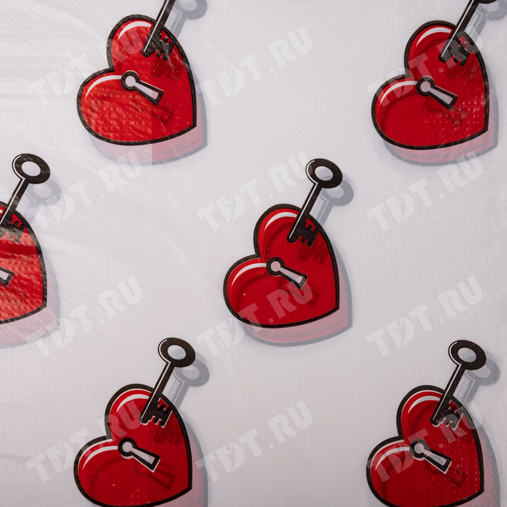 Полиэтиленовый пакет майка ПНД «Сердечки», 30+16*60см, 15 мкм, 50шт.