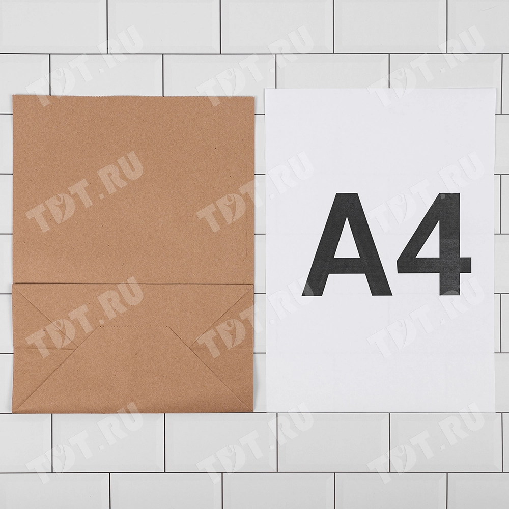 Крафт пакет без ручек, 70 г/м², 22*12*29 см
