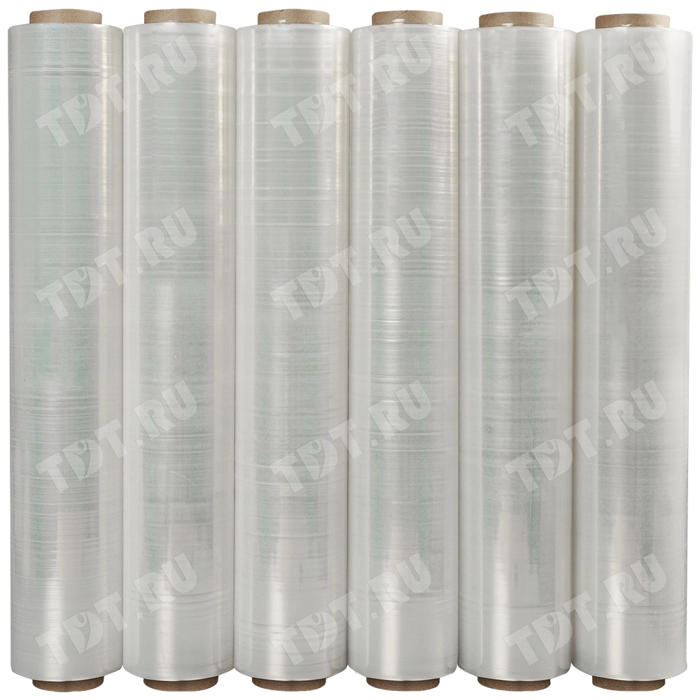 Стрейч пленка прозрачная в рулоне, 500 мм, 20 мкм, 2.2 кг, 1 сорт