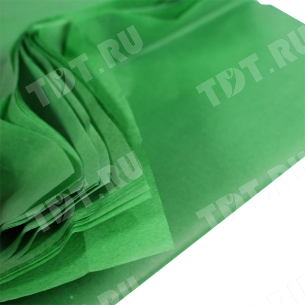 Бумага тишью упаковочная, зеленая, 50*66 см, 20 г/м², 10 листов