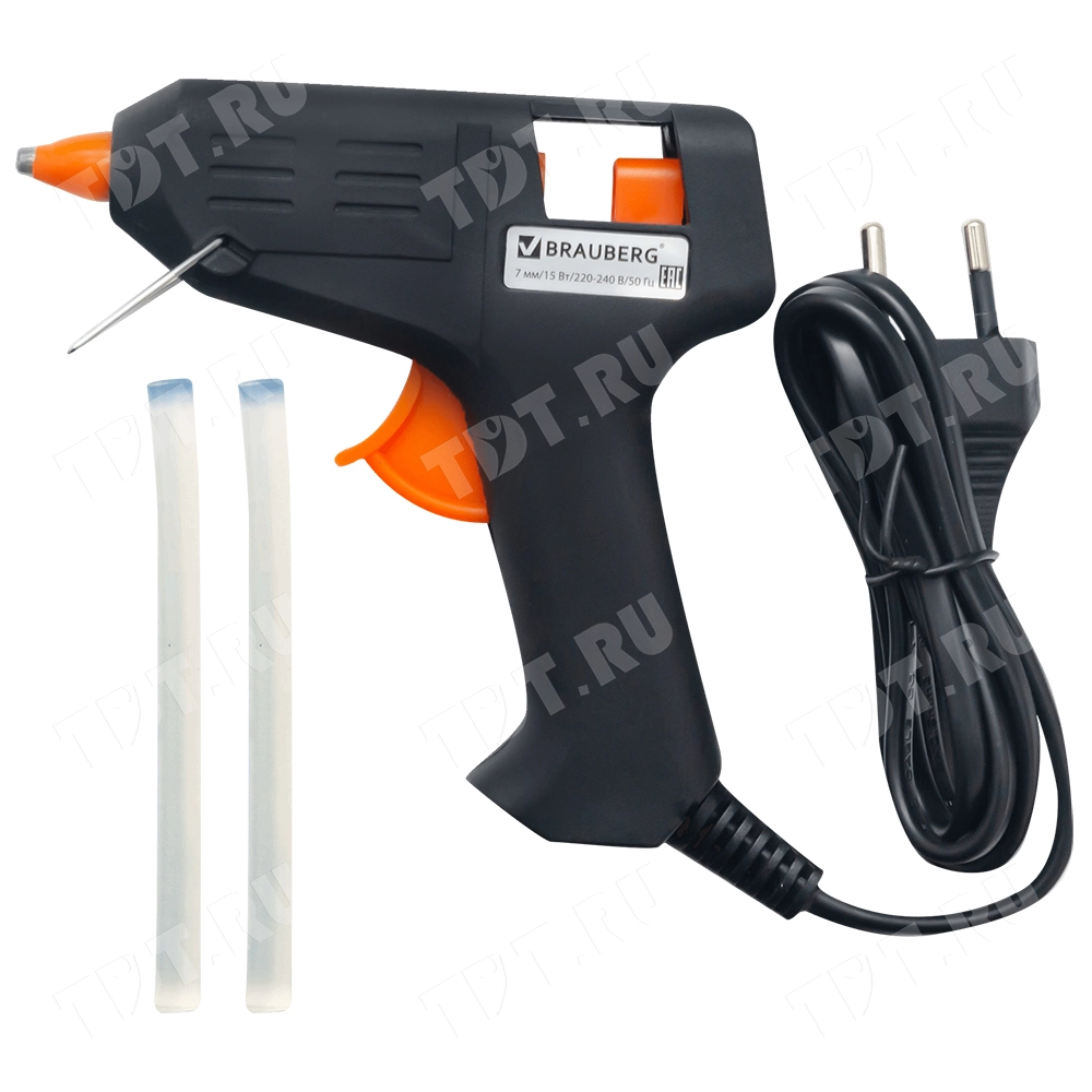 Клеевой пистолет горячего плавления Brauberg, 0.7см, 15W