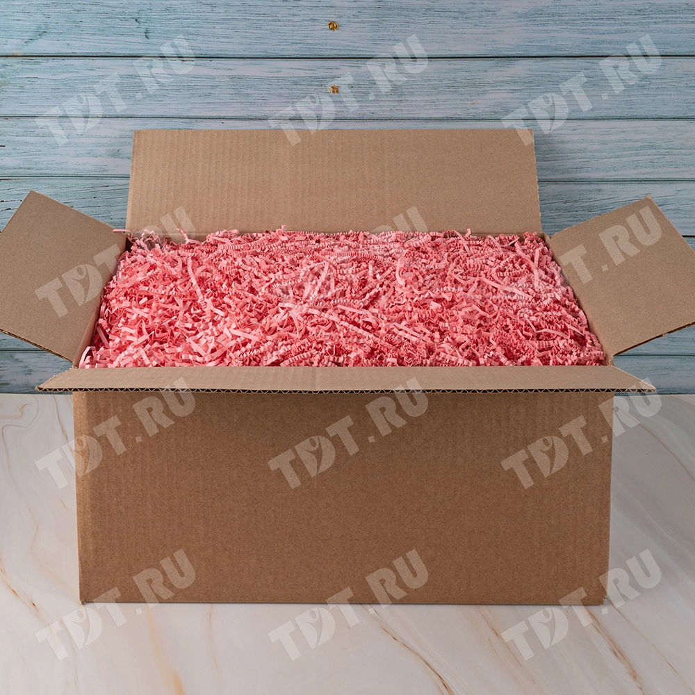 Бумажный наполнитель «Розовая жемчужина», цветная бумага, розовый, 1 кг