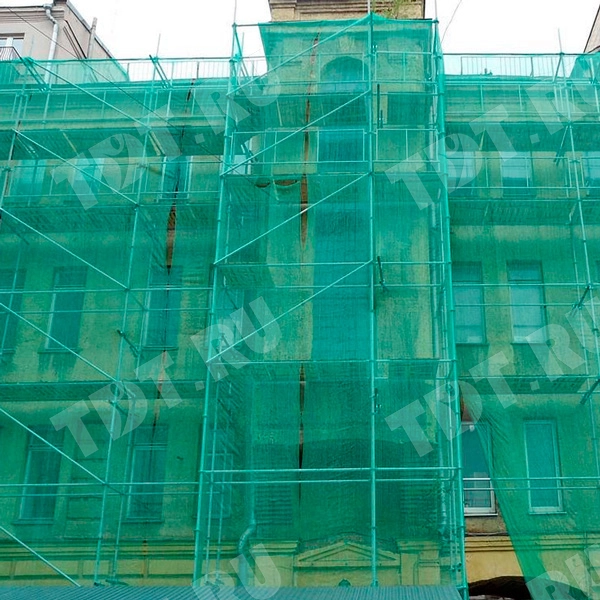 Фасадная сетка защитная, зеленая, 35 г/м², 4*100 м, затенение 35-40%