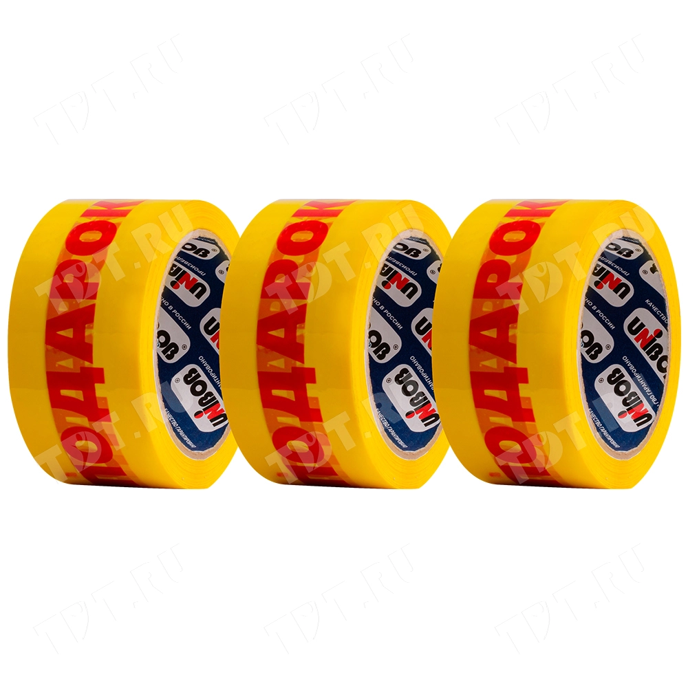 Клейкая лента с надписью «Подарок», 48мм*36м*40мкм