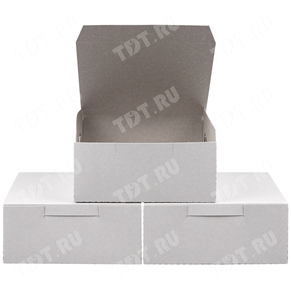 Коробка крафт кондитерская, беленая, 140*140*60 мм