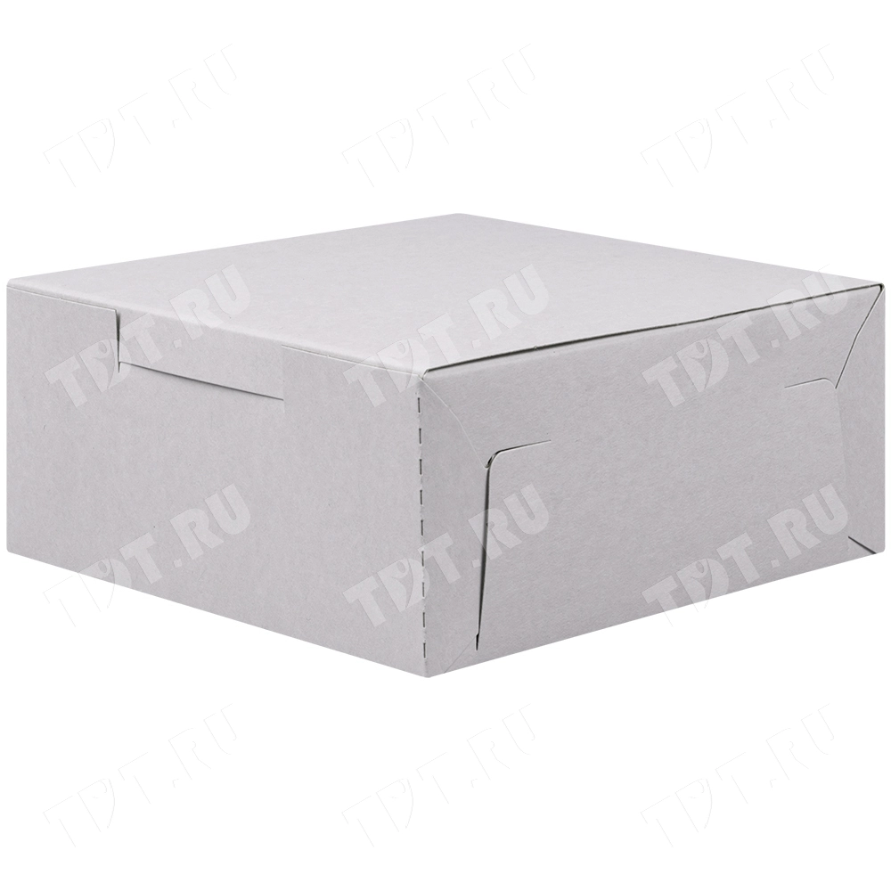 Коробка крафт кондитерская, беленая, 140*140*60 мм