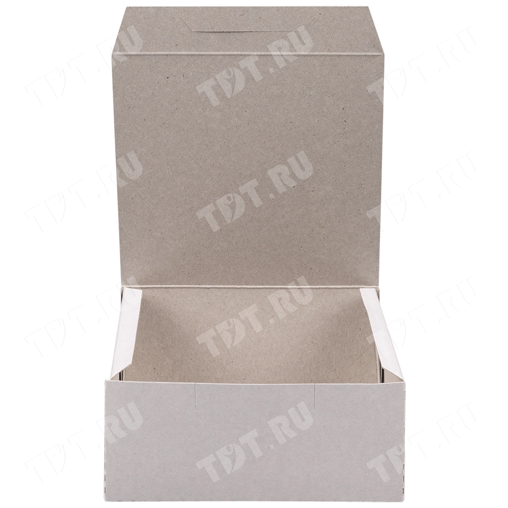 Коробка крафт кондитерская, беленая, 140*140*60 мм