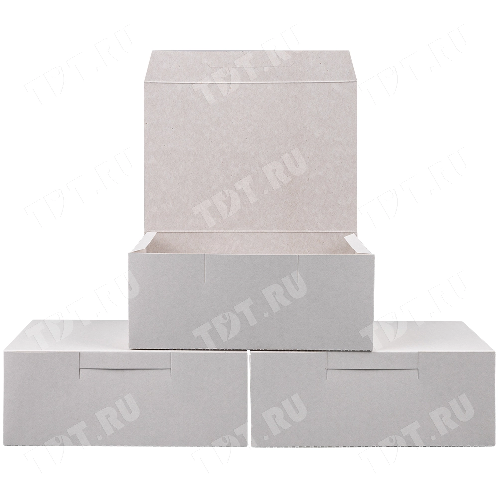 Коробка крафт кондитерская, беленая, 200*140*80 мм