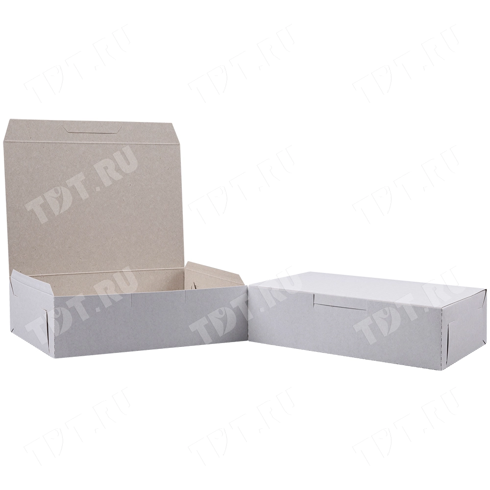 Коробка крафт кондитерская, беленая, 215*150*60 мм