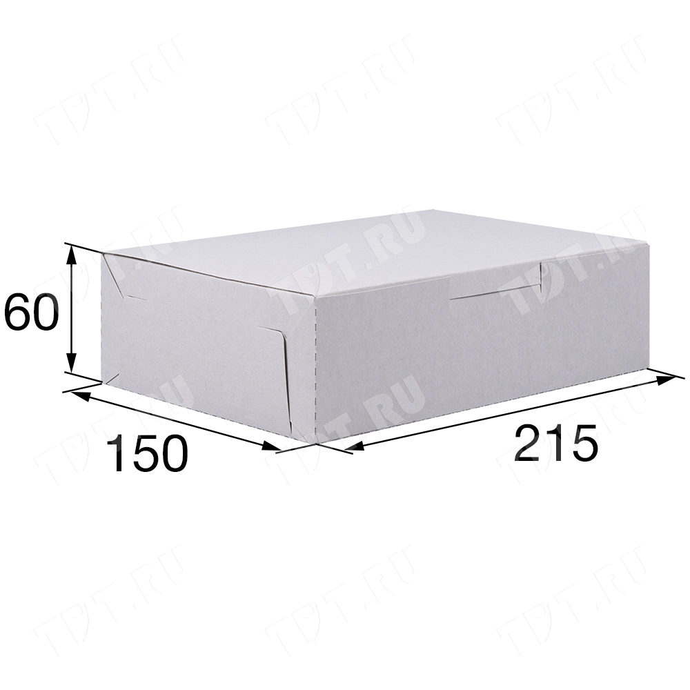 Коробка крафт кондитерская, беленая, 215*150*60 мм