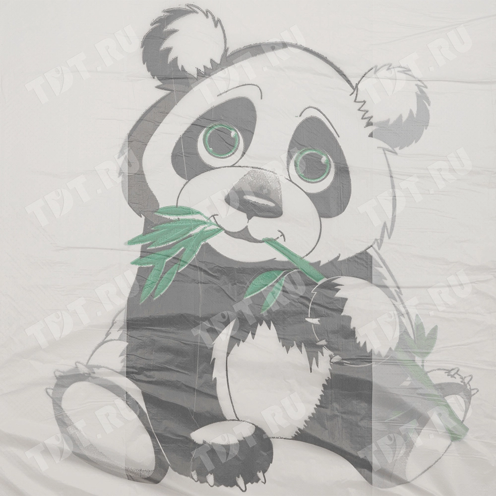 Пакет майка ПНД «Панда» белый, 28+16*50см, 12 мкм, 100шт.