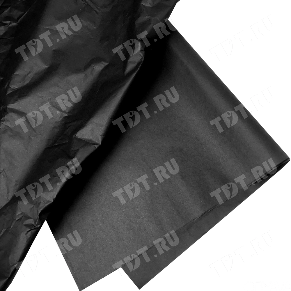 Бумага тишью упаковочная, черная, 50*66 см, 20 г/м², 10 листов