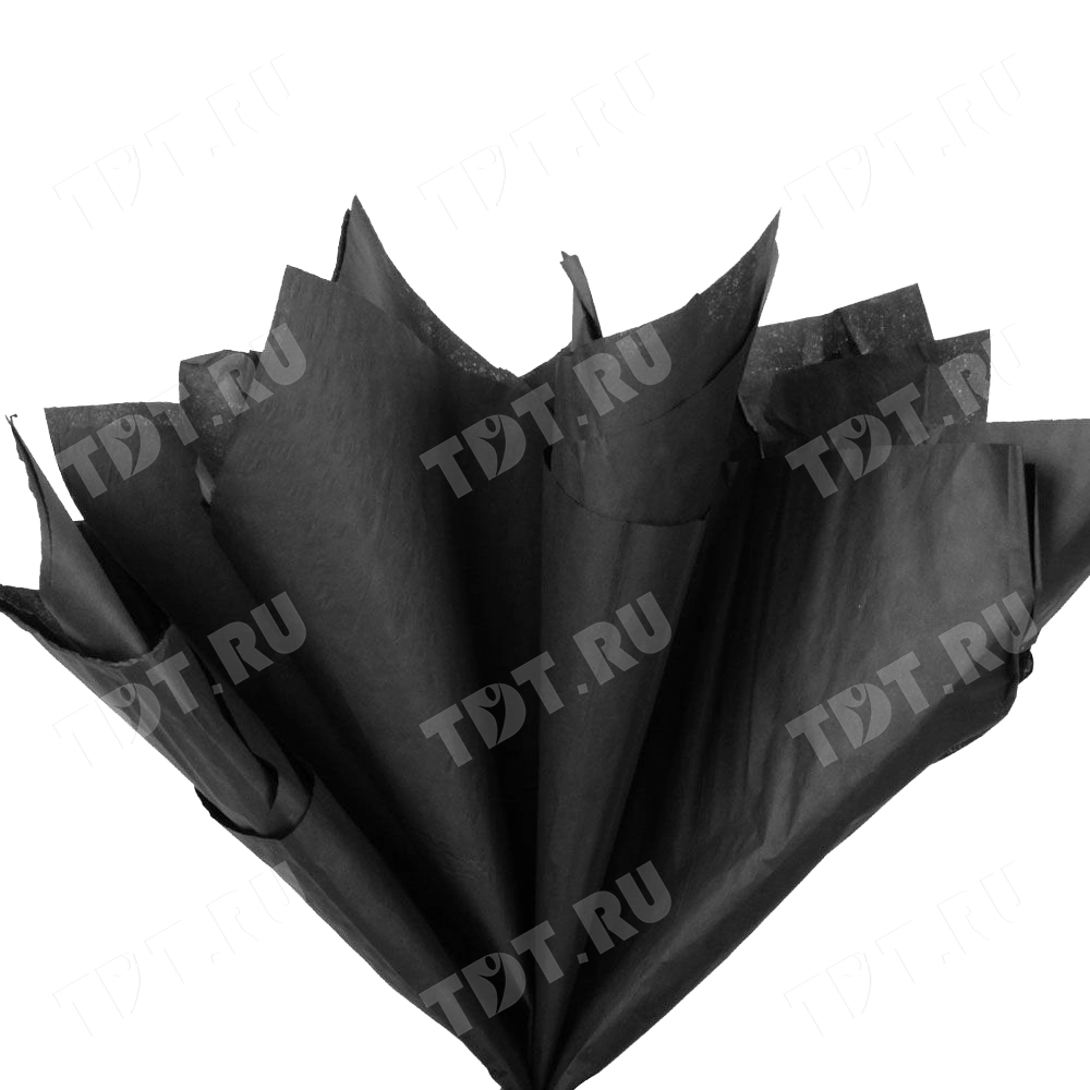 Бумага тишью упаковочная, черная, 50*66 см, 20 г/м², 10 листов