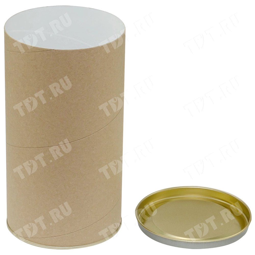 Картонный тубус с жестяной крышкой, 120*220 мм
