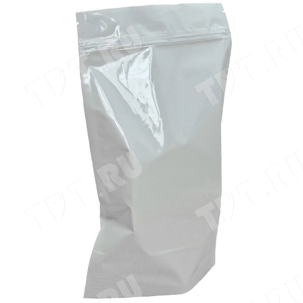 Фольгированный дой-пак с zip lock, белый, 18*24+4 см, 110 мкм (100 шт/уп)