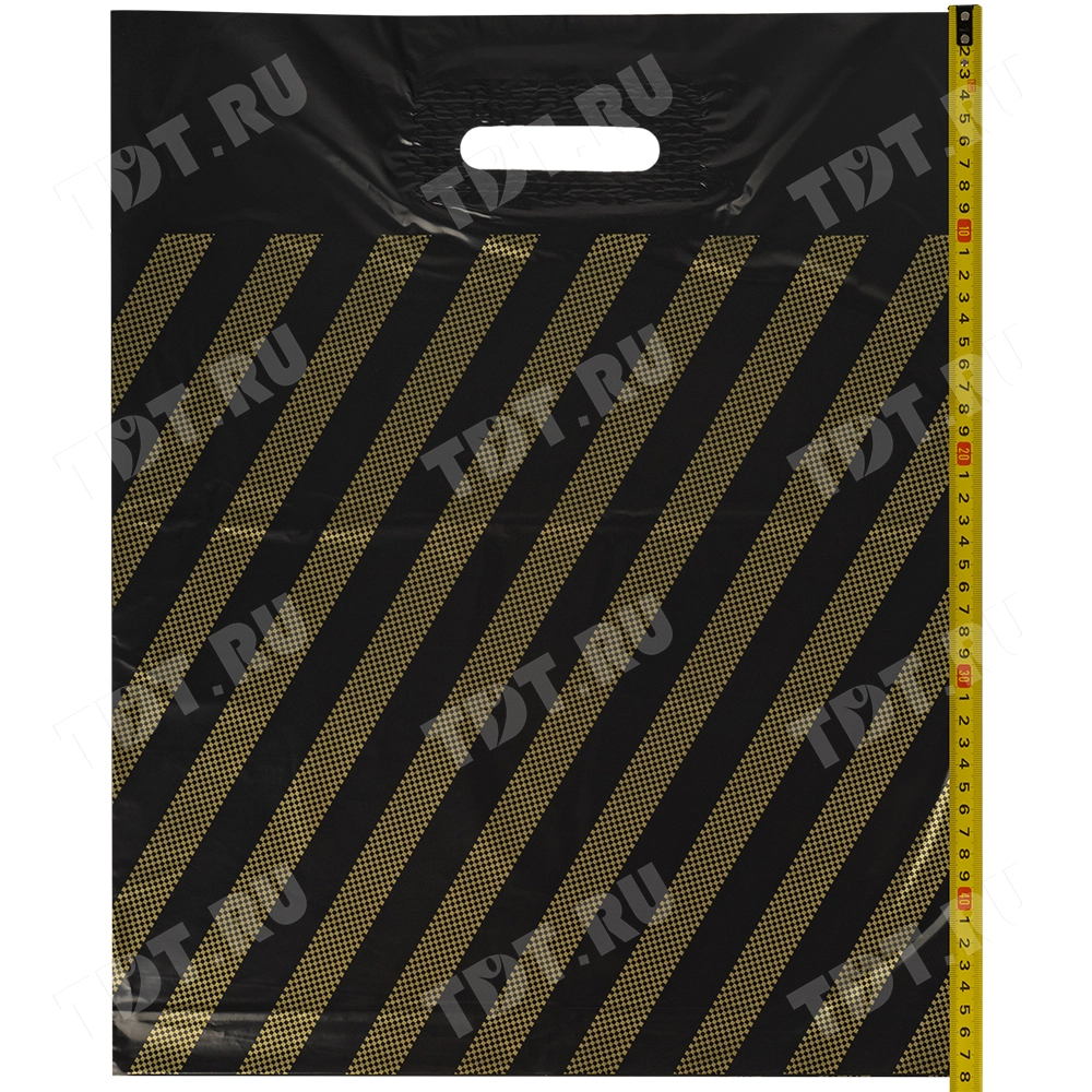 Пакет ПВД с вырубной ручкой «Полоса», 40*48+3 см, 45 мкм, 50 шт./уп.