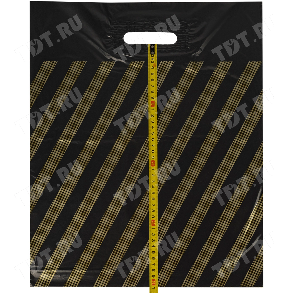 Пакет ПВД с вырубной ручкой «Полоса», 40*48+3 см, 45 мкм, 50 шт./уп.