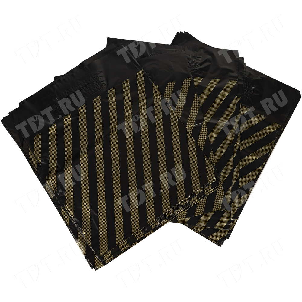 Пакет ПВД с вырубной ручкой «Полоса», 40*48+3 см, 45 мкм, 50 шт./уп.