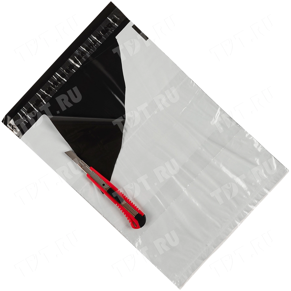 Курьер-пакет белый без печати, с карманом, 150*220+30 мм, 50 мкм, 1 шт.