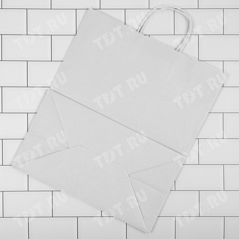 Белый пакет с крученой ручкой, 80 г/м², 32*18*37 см