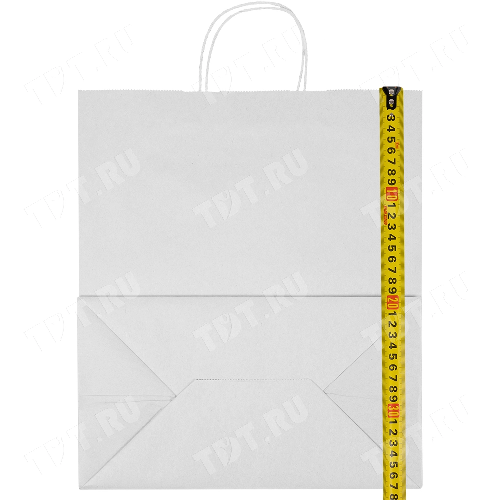 Белый пакет с крученой ручкой, 80 г/м², 32*18*37 см