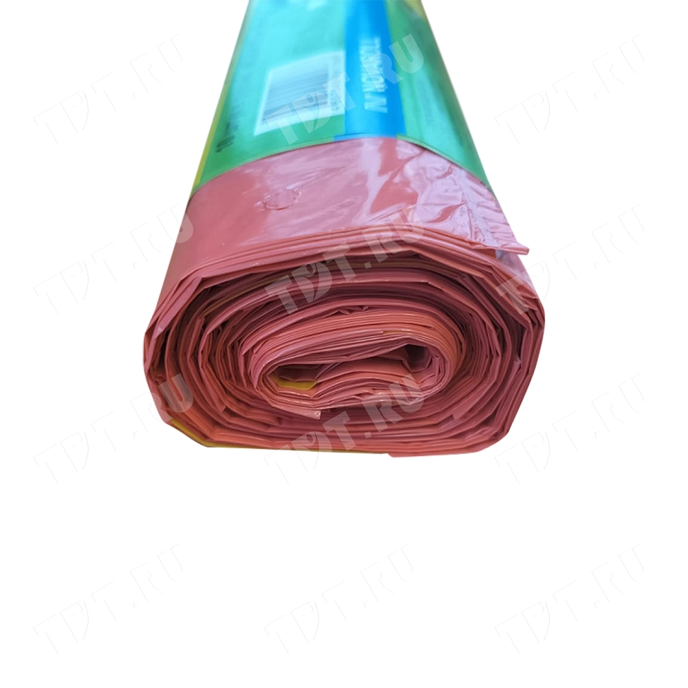 Мешки для мусора ПВД «Василёк» 60 литров с завязками, 60*70 см, красные, 10 шт./рулон