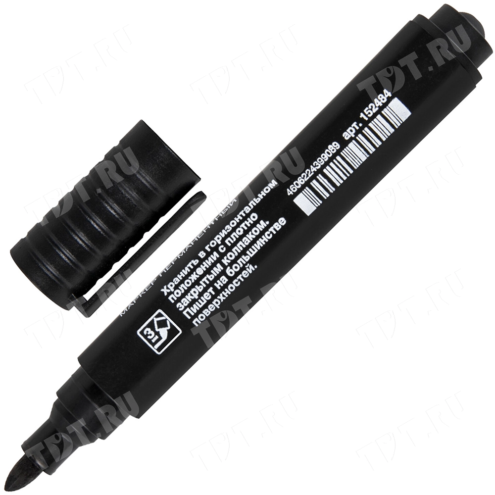 Маркер перманентный ОФИСМАГ «Economy», черный, 3 мм