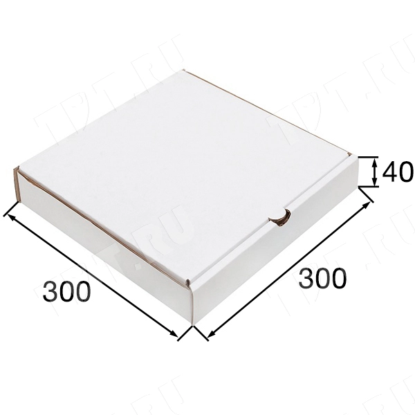 Коробка для пиццы, белая, 300*300*40 мм, 50 шт.