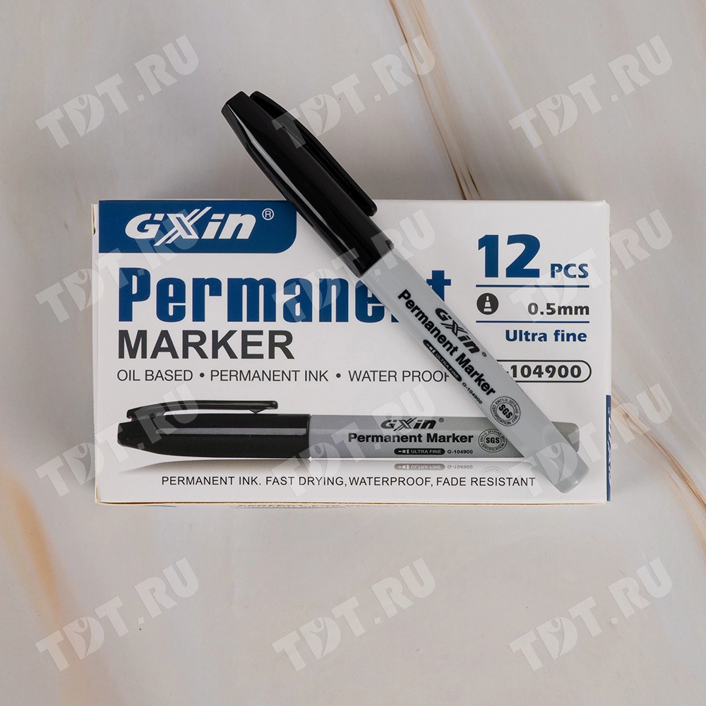 Маркер перманентный Gxin G-104900, черный, 0.5 мм, 1 шт.