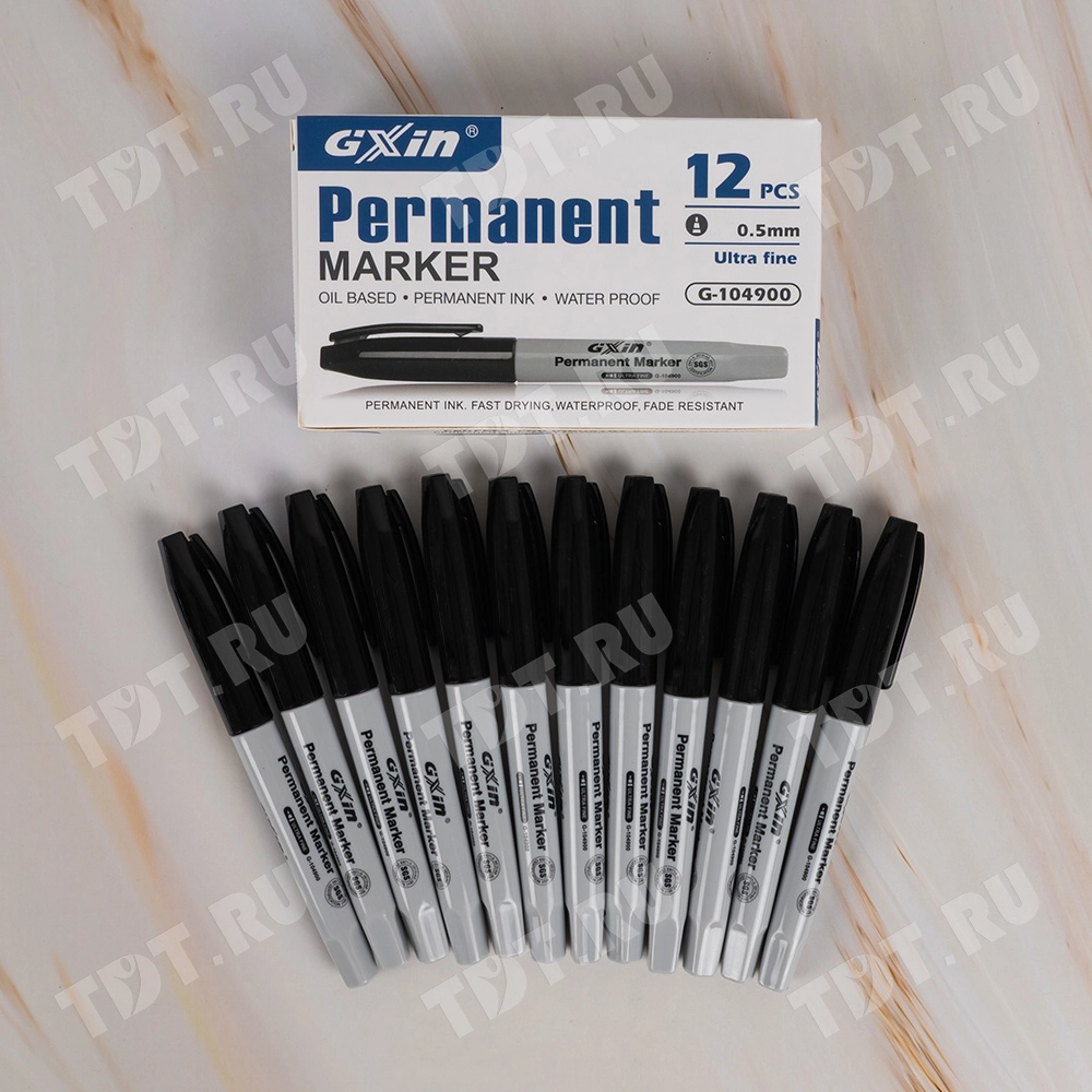 Маркер перманентный Gxin G-104900, черный, 0.5 мм, 1 шт.