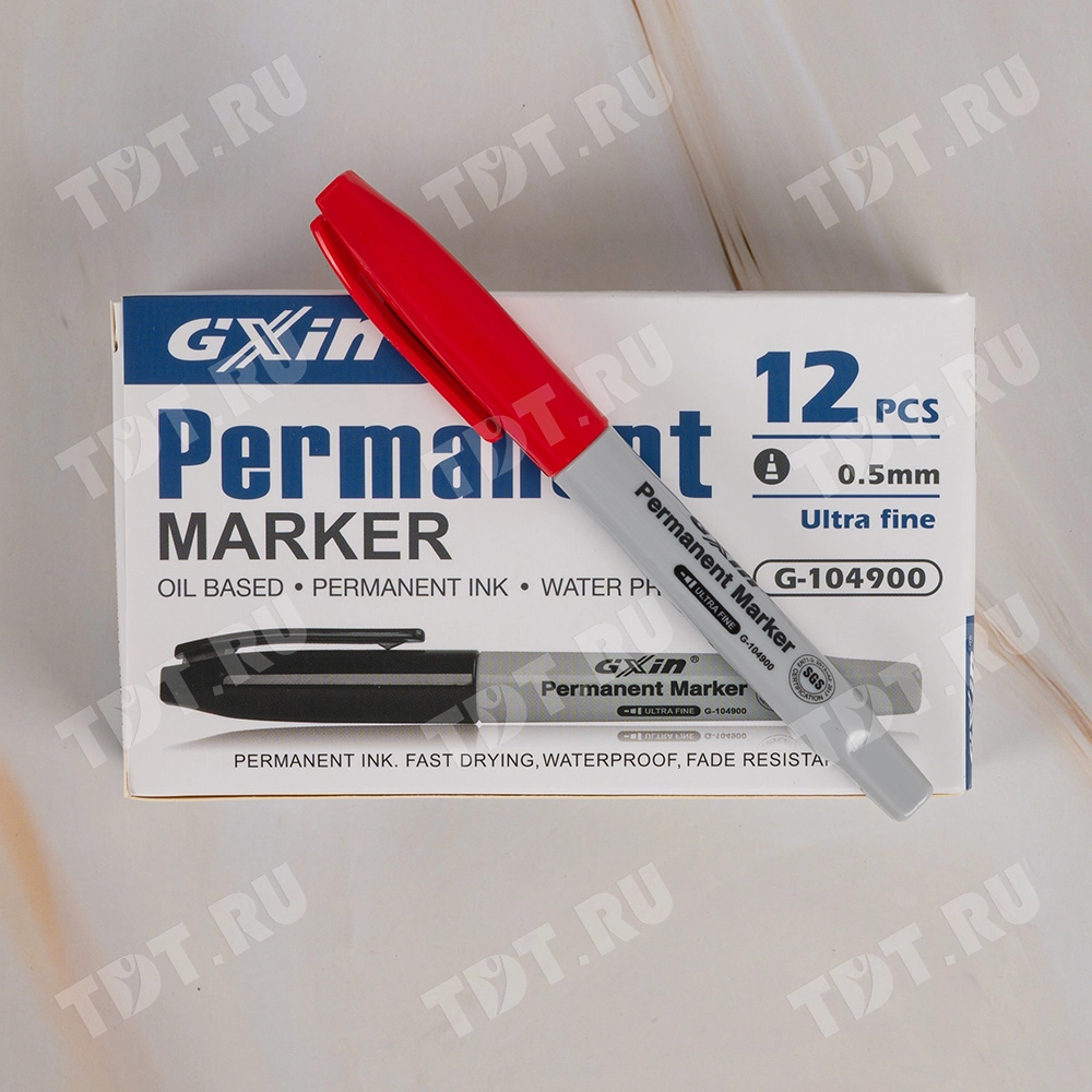 Маркер перманентный Gxin G-104900, красный, 0.5 мм, 1 шт.