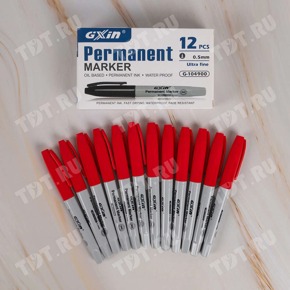 Маркер перманентный Gxin G-104900, красный, 0.5 мм, 1 шт.