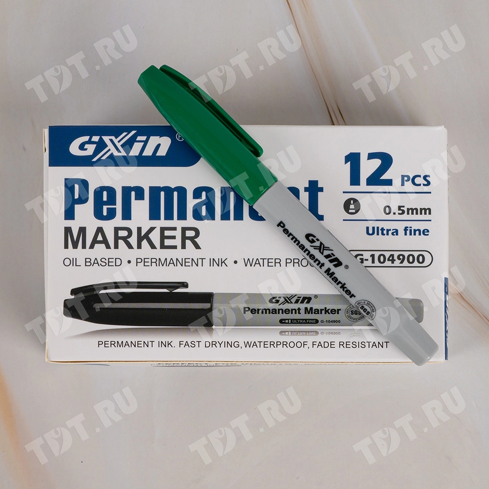 Маркер перманентный Gxin G-104900, зеленый, 0.5 мм, 1 шт.