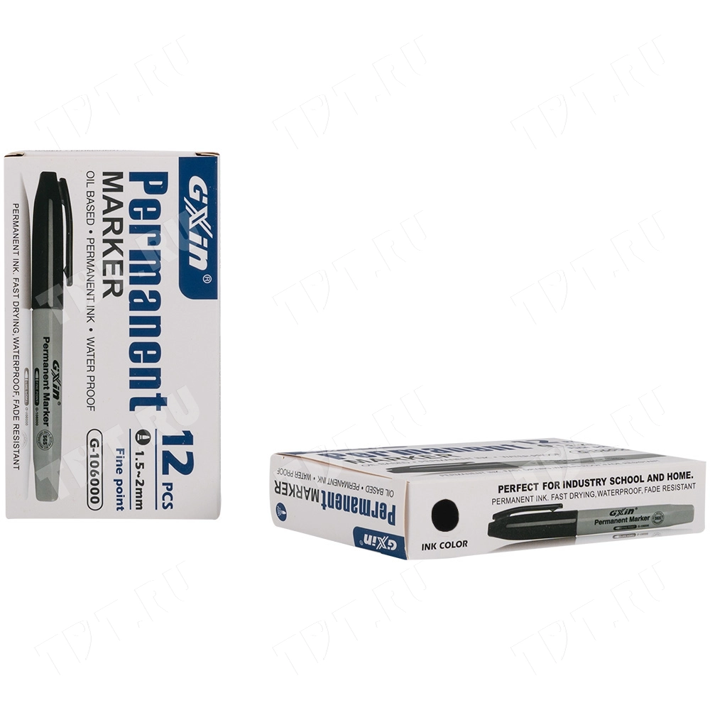 Маркер перманентный Gxin G-106000, черный, 1-2 мм, 1 шт.