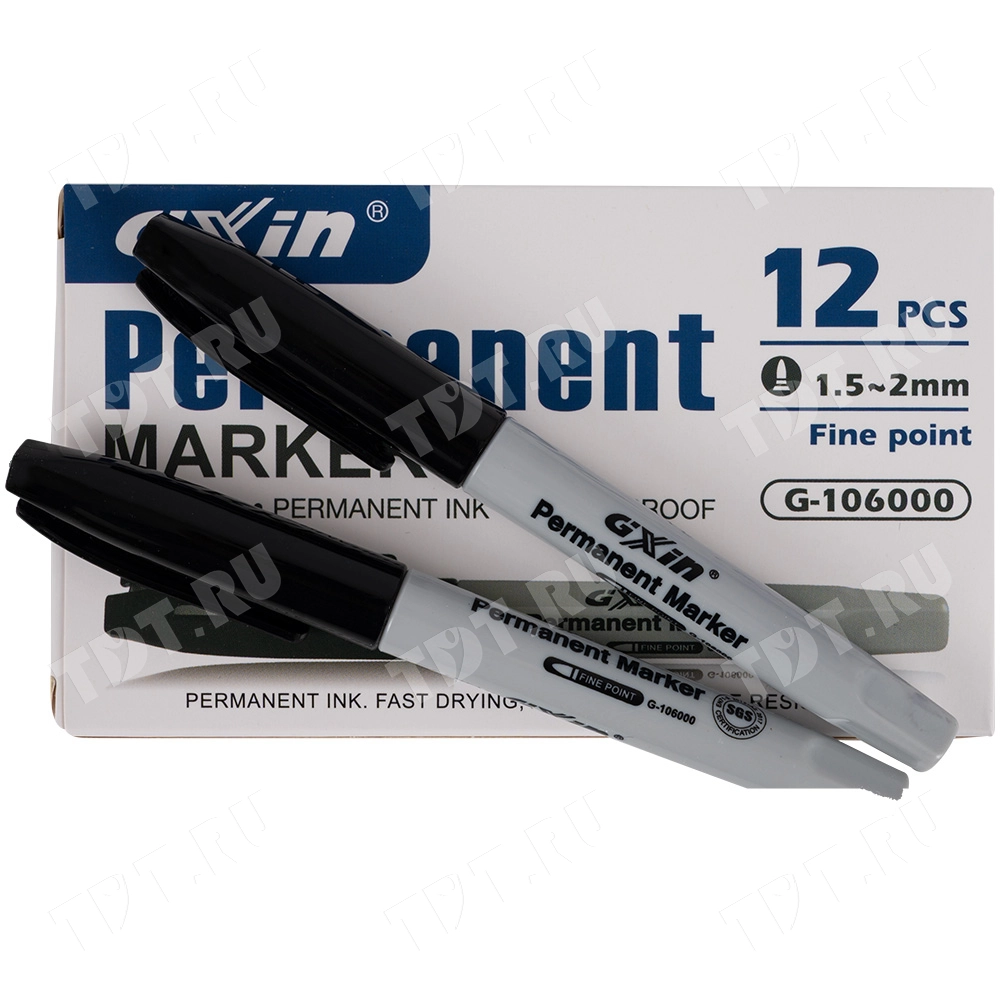 Маркер перманентный Gxin G-106000, черный, 1-2 мм, 1 шт.